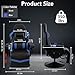 IBXFO Massage Gaming Chair for Adults, Heavy Duty Reclining Office Chair with Footrest, Adjustable Backrest and Cup Holder, Black Blue