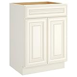 LOVMOR 27' Bathroom Vanity, Kitchen Base Cabinet, Single Sink Storage Unit, Pedestal Sink Storage Cabinet, Large Capacity for Laundry Room, Kitchen, Shower Room & Utility Room, Dove