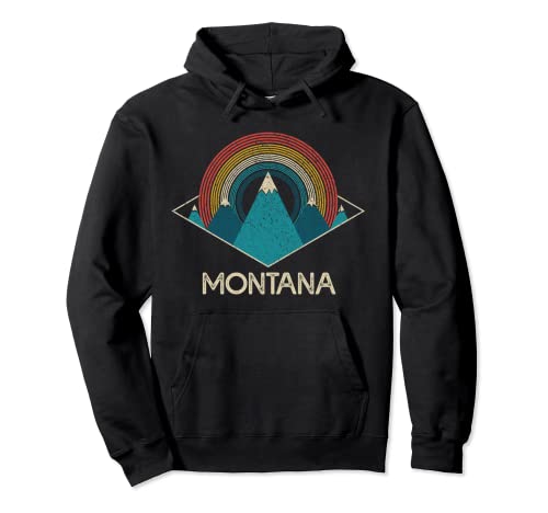 Montagnes Montana Nature Randonnée Vintage PNW Sweat à Capuche