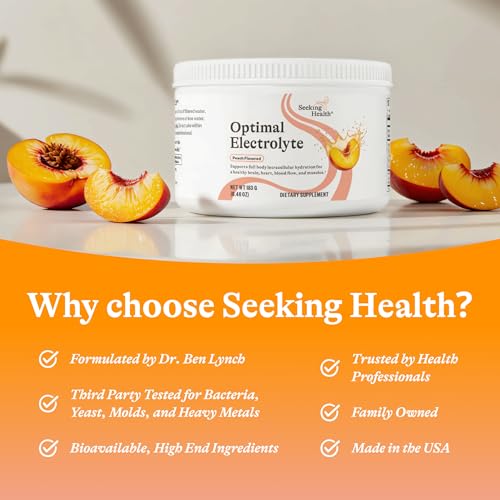Image of Seeking Health Optimal Electrolyte Powder - with Sodium & Potassium - Support Digestion & Energy with Magnesium Electrolyte Supplement -Peach 30 Servings