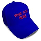Baseball Cap Custom Personalized Text Acrylic Dad Hats for Men & Women Strap Closure Royal Blue