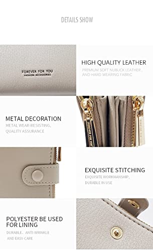 Image of Women's Wallet, PU Leather Wallet Small Wallet Purse for Women, Grey, ONE-SIZE