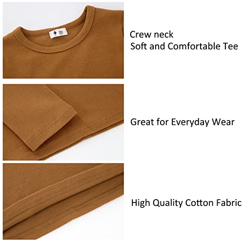 Image of POBIDOBY Toddlers Long Sleeve T-Shirt Soft Cotton Top Tees for Girls and Boys 1-Pack