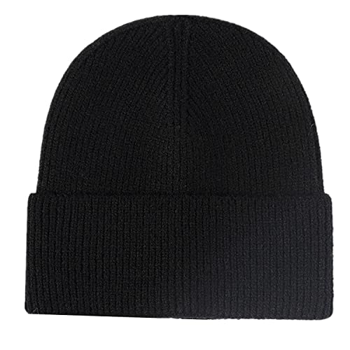 Billion Xin Beanie Herren Damen - Unisex Strickmütze mit Bündchen, einfarbig Totenkopf, Schwarz 03 Cover