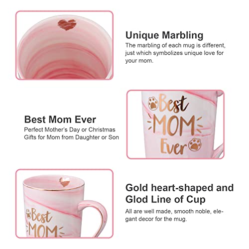 Best Mom Ever Coffee Mug, Gifts For Mom - Best Mother's Day Birthday Gift Set, Novelty Ceramic Cup Gifts Set With Rose Flower Shampoo Bar From Daughter Son For Mother Christmas Moms Family Day #TOP6