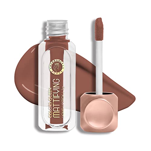 Image of Colors Queen Mattifying Non Transfer Liquid Lipstick - 11 Brunch Nude - 3g | Long Lasting Liquid Matte Lipstick | Transfer Proof & Waterproof Lipstick Enriched with Vitamin E & Almond Oil, Lasts up-to 18 Hours