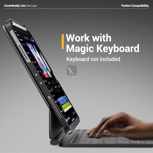 Image of MAGEASY CoverBuddy Lite for M3 /M2 iPad Air 11 inch (2024-2025) - iPad Air Case Compatible with Magic Keyboard, with Apple Pencil Pro Pencil Holder - Black