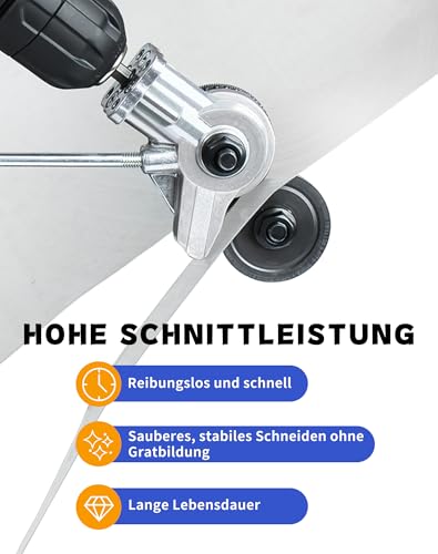 Elektrischer Blechschneider & Nibbler für Bohrmaschine – Metallknabber Bohraufsatz zum Schneiden von Eisen, Weißblech, Stahl, Kupfer, Aluminium, Trapezblech (Universal)