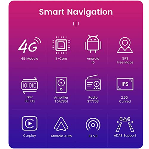 Roadanvi HD 10.2" Android Car Radio for Nissan Qashqai X-Trail Rogue 2014 2015 2016 2017 2018 Carplay Android Auto Head Unit IPS Touchscreen GPS Navigation Bluetooth 5.0 4G+64G WiFi+4G LTE Car Stereo - Image 5