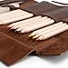 Hide & Drink, Rustic Leather Pencil Roll Pouch, Multi-Purpose Storage Wrap for Scissors, Earphones, Organizer for Craft, Work, Handmade (Bourbon Brown)