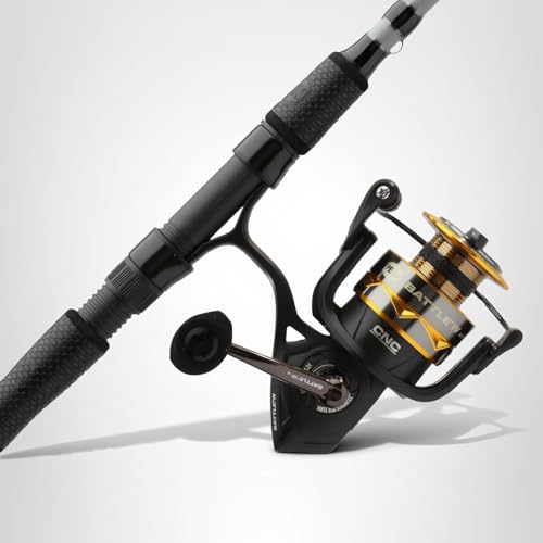 Penn 9' Battle IV LE Spinning Reel and Fishing Rod Combo Kit, 6000 Reel, CNC Gear Technology, Full Metal Body and Sideplate, HT-100 Drag System