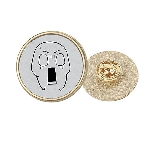 Broche visage de choc ronde métal doré M exprimez votre style unique