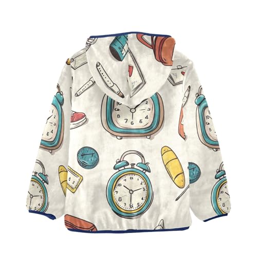 Alarm Clock Girls Fleece Jacket Girls Fall Jacket Girls Zip Up Hoodie Girls Sherpa Jacket 2-10T2