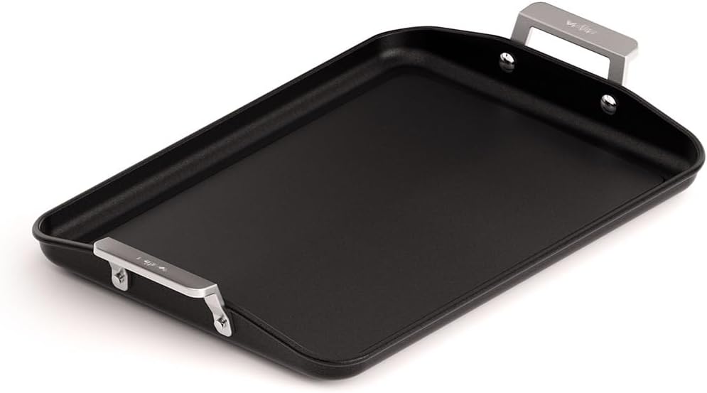 Valira Aire Reinforced Non-Stick Scratch Resistant Cast Aluminum Sloped Grill Pan, Induction Ready, 13-Inch x 9-Inch with Handles