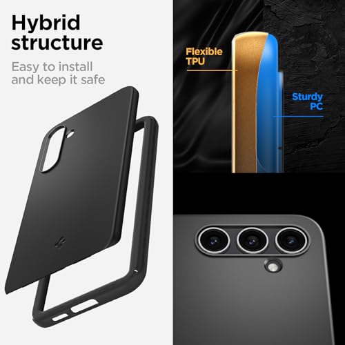 Image of Spigen Thin Fit | Samsung Galaxy S23 FE Case [Air Cushion Protection] [Grippy] Galaxy S23 FE Back Cover | TPU+PC - Black