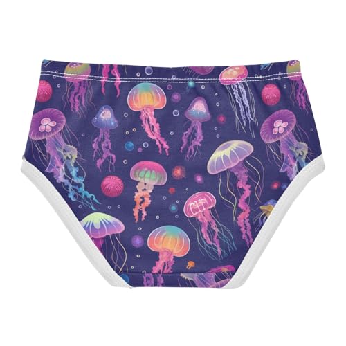 Wusikd Colorful Jellyfish Girls' Underwear Cotton Girls Briefs Soft Toddler Underwear 2T2