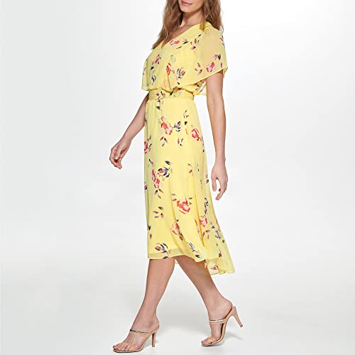 Image of DKNY Women's Halter Faux Wrap Midi Dress