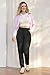 Bamans Dress Pants Women Work Pants Strechy Office Slacks Skinny Leg Casual Business Trousers with Pockets Black Small 27