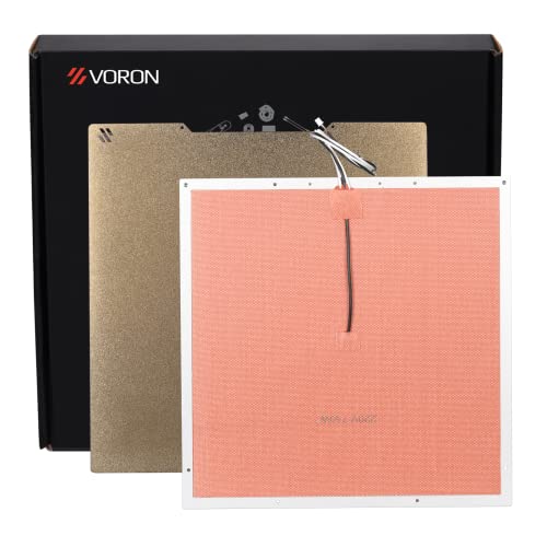 Voron 220V Heated Bed kit, Aluminum Plate of 3D Printers Platform, 368 x356mm Spray-Painted PEI Spring Steel Plate/Soft Magnetic for Voron 2.4 3D Printer