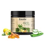 Rausha Face Scrub enriched with Vitamin C & E | Aloevera, Lemon & Turmeric Ext | Tan removal | Black
