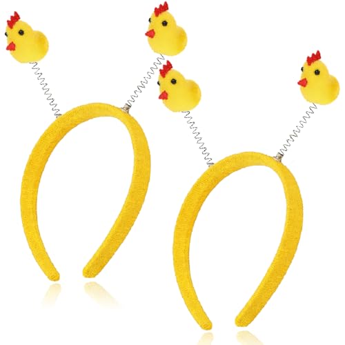 CPPNOVA 2PCS Easter Chicks Headbands for Women Cute Chicks Hair Hoop Chicken Headpiece Happy Easter Day Hair Accessories for Spring Holiday Gifts Birthday Parties Cosplay (chick)
