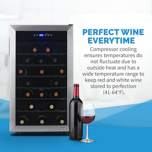 image for NewAir 20” Wine Refrigerator – 50 Bottle Wine Cooler, Single Zone 