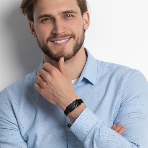 Pulsera ajustable de acero inoxidable para hombres miniatura 2