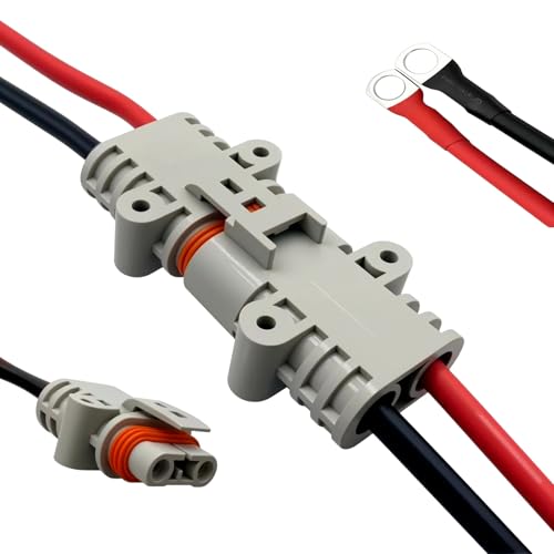 8AWG 50A Anderson Connector Kit Waterproof, Quick-Connect Battery Jumper Plug for Trucks, RVs, Off-Grid Power & Outdoor Equipment, OEM-Grade Durable Construction