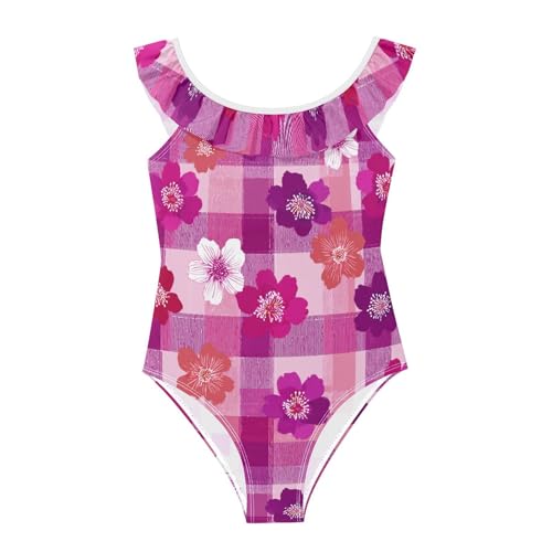 Traje de baño para niñas vestido de baño infantil con volantes verano