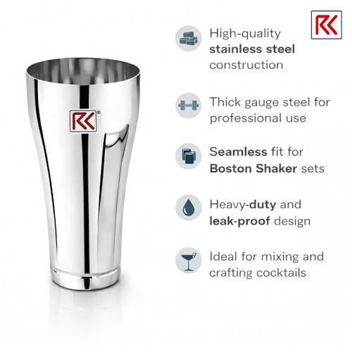 Image of RK Stainless Steel Jumbo Lassi Glass | 750 ml Each Water Glasses with Big Premium Traditional Shape | Glass Set with Silver Finish I Serves Lassi, Lemonade, Water, Juice, Mocktail Set of 2