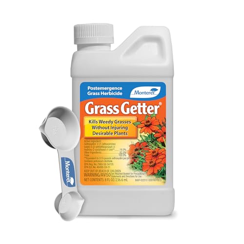 Monterey Grass Getter Bundled with Measuring Spoon - Selective Post Emergent Herbicide - Kills Weedy Grasses Sethoxydim Herbicide - 8oz