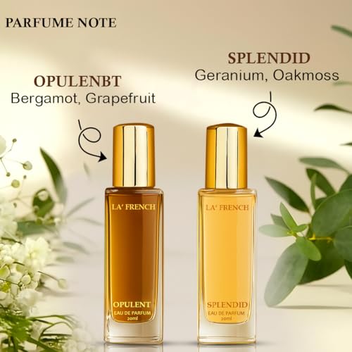 Image of La French Unisex Perfume Gift Set Opulent & Splendid | Long Lasting Eau De Parfum | Perfume for Men & Women | Premium Travel Size Perfumes | Set 2x20ml | Fragrance Set