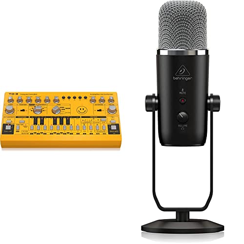 Behringer TD-3-AM Analog Bass Line Synthesizer with Behringer BIGFOOT All-In-One USB Studio Condenser Microphone