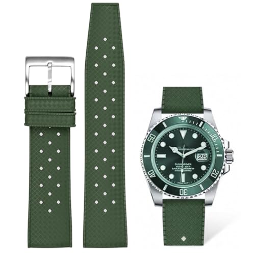 Bracelet montre FKM étanche interchangeable pour homme et femme de 18mm à 22mm