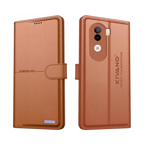 Image of Compatible with Vivo V40e 5G / iQOO Z9s 5G Flip Cover | Leather Finish | Inside Pockets & Inbuilt Stand | Shockproof Wallet Style Magnetic Closure Back Cover Case