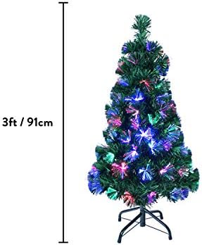 The Christmas Workshop 73550 3ft Fibre Optic Tree | Artificial Indoor Christmas Decoration | Includes Sturdy Metal Stand | 100 Tips