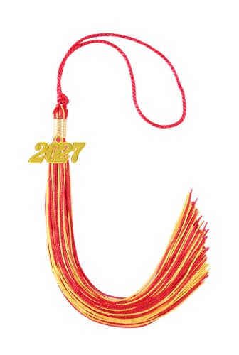 Image of Red and Gold Graduation Tassel 2027 for Grad Cap