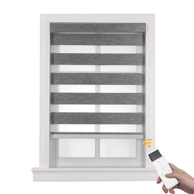 Moderna tenda a rullo zebra con telecomando – Controllo luce regolabile per la vostra casa compatibile con Alexa (White Cream, 106,68 cm x 182,88 cm)