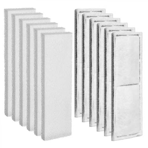 Pangda 12 Pcs Carbon Filter Foam Pads and Foam Filters Compatible with U3 Range of Internal Underwater Sponge Aquarium Underwater Filter Accessories for Internal Replacement Aquarium Fish Tank