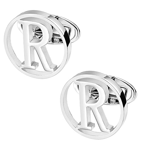 Gwd Cufflinks For Men Classic Tuxedo Shirt Wedding Cuff Links Personalized Initials A-Z Gift (R) #TOP2