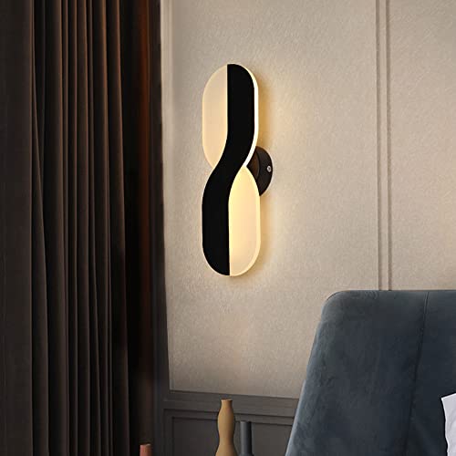 Aplique de pared de metal negro contra la fatiga visual con luz orientable 4