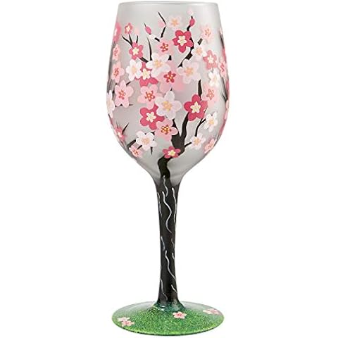 Lolita Cherry Blossom Wine Glass, Green,pink Cover