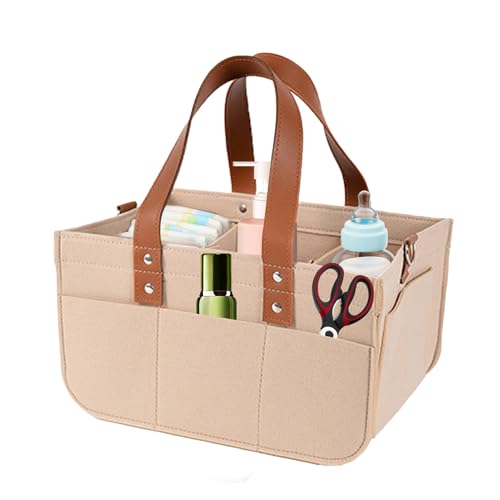 Organizador de almacenamiento de pañales: contenedor de artículos para bebés, material resistente portátil, divisores extraíbles no tóxicos | Ideal para guardería, dormitorio, baño o viajes, perfecto