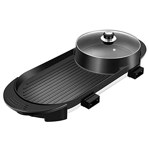 Indoor Hot Pot Multifunktional, Indoor Teppanyaki Grill, Elektro-Grill 2 in 1, Integrierter Topf