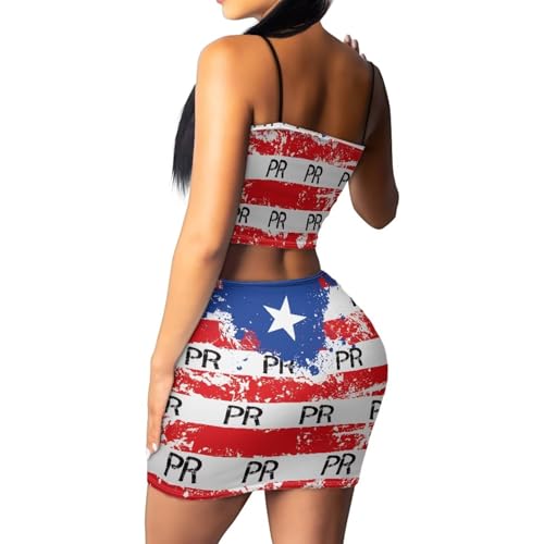 Image of 2025 Sexy Spaghetti Strap Crop Tops and Bodycon Skirt Casual 2 Piece Set S-4XL
