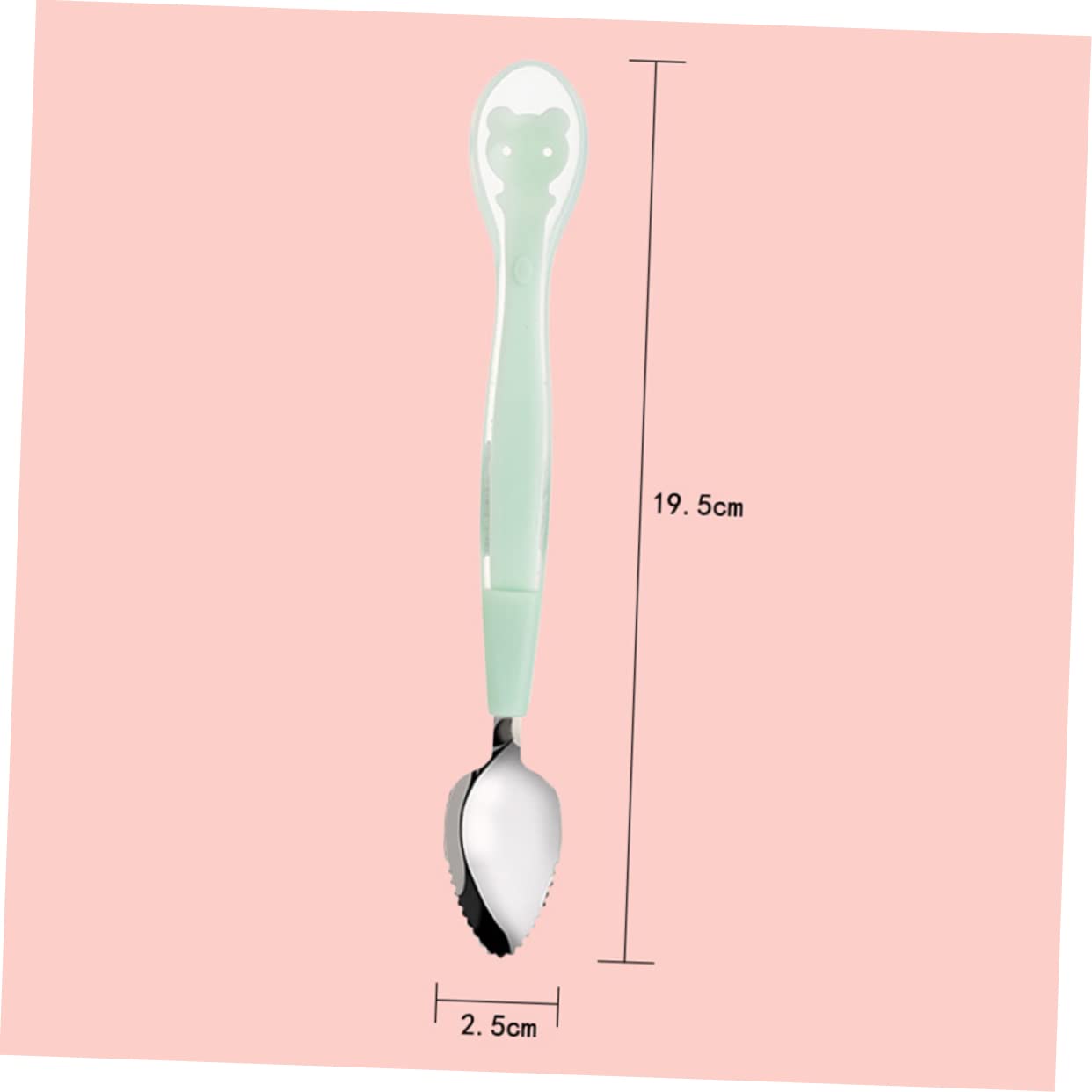 CIMAXIC 1Pc Silicone Double Ended Spoon for and Tableware for Boy Girl for Puree and Fruit Scraping Adorable Design Suitable for High Temperature Use