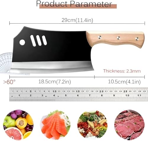 Image of Professional Kitchen Knife Set, 3-Piece Black Chef Knives with Cover Ergonomic Handles Sharp Manual Sharpening for Home Kitchen & Restaurant (Black)