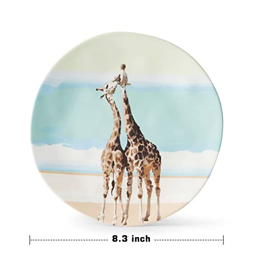 Joviton Home 18Pcs Melamine Dinnerware Sets For 6,Outdoor Plates And Bowls Sets (Giraffe Family) #TOP4