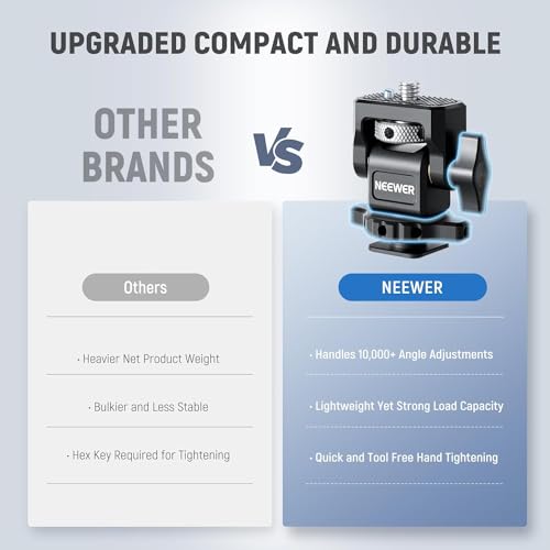 Image of NEEWER Camera Monitor Mount with Cold Shoe, Anti Twist 1 /4 inch Screw for 5 inch & 7 inch Field Monitor Compatible with Atomos Ninja V, 360 Swivel & Adjustable 180 Tilt Damping, Compatible with SmallRig, MA006