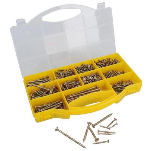 780pc Assorted Pozi Drive Chipboard And Wood Screws Countersunk Bits 3-5mm